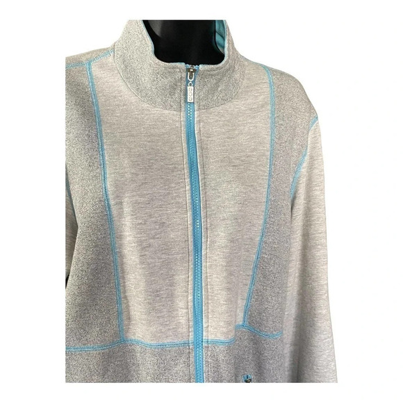 Drapers and Damons Womens Zip Up Sweater Size Large Gray Long Sleeve Casual - Picture 7 of 12